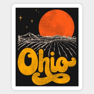 Vintage State of Ohio Mid Century Distressed Aesthetic Sticker